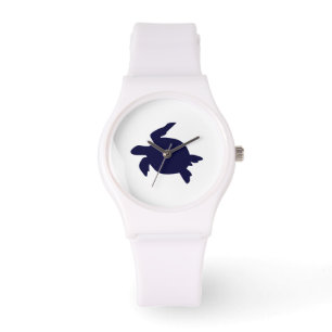 Donkerblauwe zeeschildpad horloge