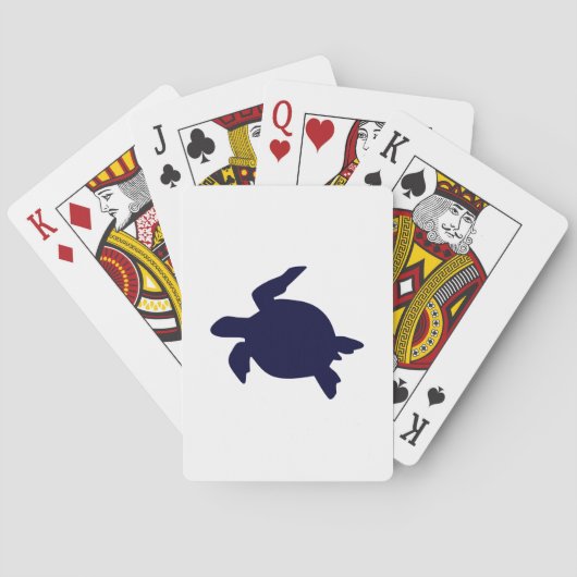 Donkerblauwe zeeschildpad pokerkaarten (Achterkant)