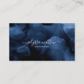 Donkerblauwe zwarte gouden Waterverf Aangepast Visitekaartje (Voorkant)