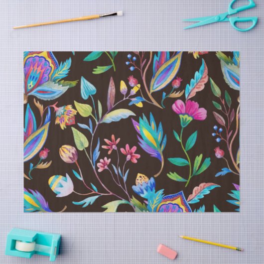  donkerbloemig ontkoppelbaar tissuepapier (Craft)