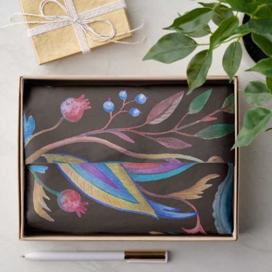  donkerbloemig ontkoppelbaar tissuepapier (Geschenk)