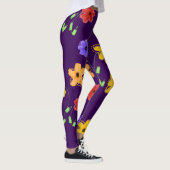 donkerbloemige Paarse Leggings (Rechts)