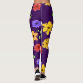 donkerbloemige Paarse Leggings (Achterkant)