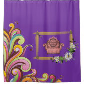 donkerbloemkool in paars douchegordijn (Voorkant)