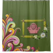 donkerbloemkool met douche douchegordijn (Voorkant)