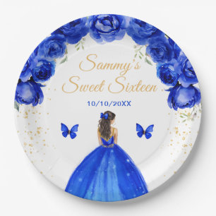 Donkerblond Bruine Haar Prinses Sweet Sixteen Papieren Bordje