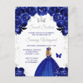 Donkerblonde Haren Prinses Sweet Sixteen Briefkaart (Voorkant)