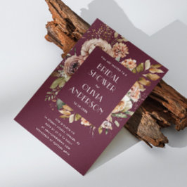 donkerbordeauxrood Vrijgezellenfeest | Elegant Boh Kaart