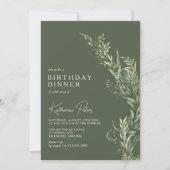 Donkerbos Groen Mos | Botanisch verjaardagsdiner Kaart (Voorkant)