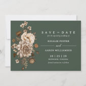 Donkerbos Groen Mos | Elegante bloementuin Save The Date (Voorkant)
