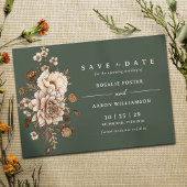 Donkerbos Groen Mos | Elegante bloementuin Save The Date