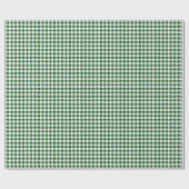 Donkerbos Groen Wit Kleine Houndstooth Check Cadeaupapier (Vlak)
