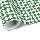 Donkerbos Groen Wit Kleine Houndstooth Check Cadeaupapier (Rol Hoek)