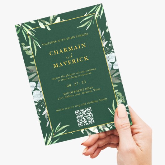 Donkerbos Groene Minimale Tekst van de Grens Gold  Kaart