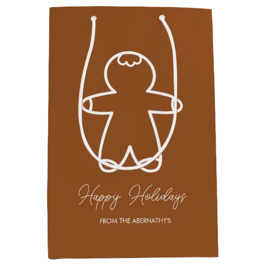 Donkerbruin 965324 peperkoek Man Medium Cadeauzakje (Voorkant)