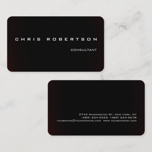 Donkerbruin aantrekkelijk aantrekkelijk, modern visitekaartje (Voorkant / Achterkant)