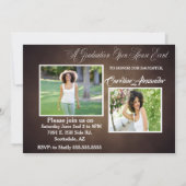 Donkerbruin Afstuderen Uitnodiging (Achterkant)