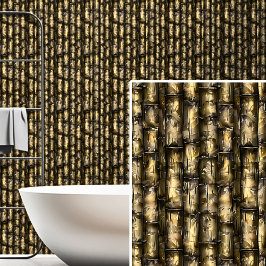 Donkerbruin Bamboe Wandhek Behang