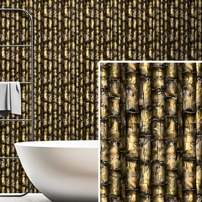 Donkerbruin Bamboe Wandhek Behang (Creator heeft geüpload)