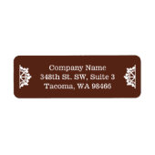 Donkerbruin Bedrijf Vakantie Mailing Adres Etiket (Voorkant)