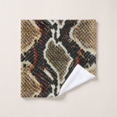 donkerbruin beige dierlijk drukwerk bad handdoek (Wasdoekje)