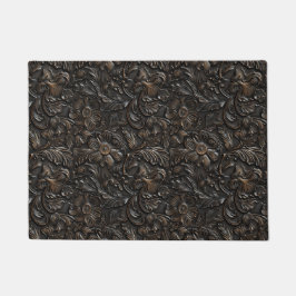 donkerbruin bewerkt leder deurmat