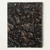  donkerbruin bewerkt leder planner (Achterkant)