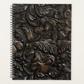  donkerbruin bewerkt leder planner (Voorkant)