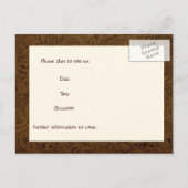 Donkerbruin bewerkt leer Save the Date Aankondigingskaart (Achterkant)