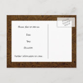 Donkerbruin bewerkt leer Save the Date Aankondigingskaart (Achterkant)