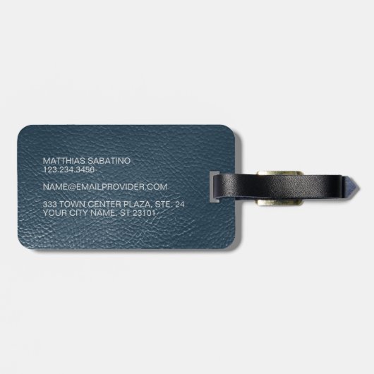 Donkerbruin Blauwgroen blauw Classy Simple Plaid P Bagagelabel (Achterkant horizontaal)