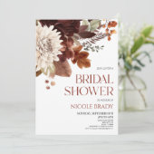 Donkerbruin Bourgogne Bloemen Vrijgezellenfeest Kaart (Staand voorkant)