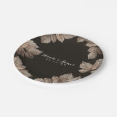 Donkerbruin & Brons bladeren rustieke aangepaste H Papieren Bordje (Gekanteld)