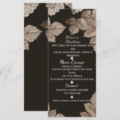 Donkerbruin & Bronzen Bladeren Rustieke Herfst Men Menu (Voorkant / Achterkant)