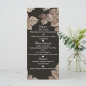 Donkerbruin & Bronzen Bladeren Rustieke Herfst Men Menu (Staand voorkant)