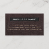 Donkerbruin Canvas Elegant Monogram Visitekaartje (Achterkant)