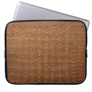 Donkerbruin Crocodile Leather Texture Design Laptop Sleeve
