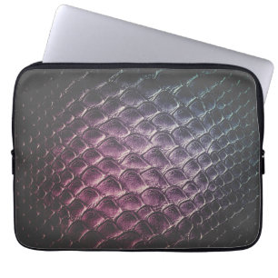 Donkerbruin Crocodile Leather Texture Design Laptop Sleeve