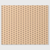 Donkerbruin Dog Paw Pattern Gift Wrapping Paper Cadeaupapier (Vlak)