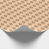 Donkerbruin Dog Paw Pattern Gift Wrapping Paper Cadeaupapier (Hoek)