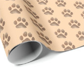 Donkerbruin Dog Paw Pattern Gift Wrapping Paper Cadeaupapier (Rol Hoek)