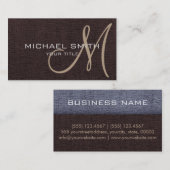 Donkerbruin Elegant Monogram Canvas Kijk er uit Visitekaartje (Voorkant / Achterkant)