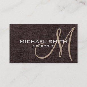 Donkerbruin Elegant Monogram Canvas Kijk er uit Visitekaartje