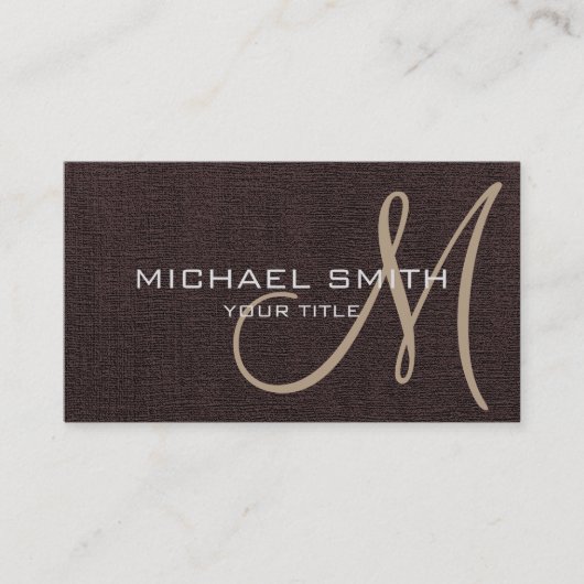 Donkerbruin Elegant Monogram Canvas Kijk er uit Visitekaartje (Voorkant)