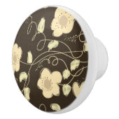 Donkerbruin en amandelkabinetstrek keramische knop (Rechts)