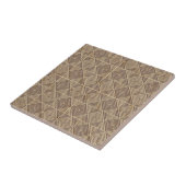  donkerbruin en beige geometrisch patroon tegeltje (Zijkant)