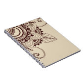 Donkerbruin en beige, Henna, Mehndi, Pattern Notitieboek (Rechterzijde)