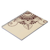Donkerbruin en beige, Henna, Mehndi, Pattern Notitieboek (Linkerzijde)