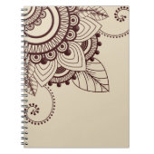 Donkerbruin en beige, Henna, Mehndi, Pattern Notitieboek (Voorkant)