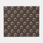 Donkerbruin en beige Tan-monogram patroon Fleece Deken (Voorkant (Horizontaal))
